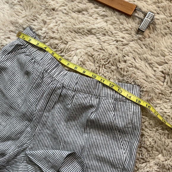 J Crew Factory women’s Linen blend pull on short black and white stripe Sz S NWT - Picture 11 of 13